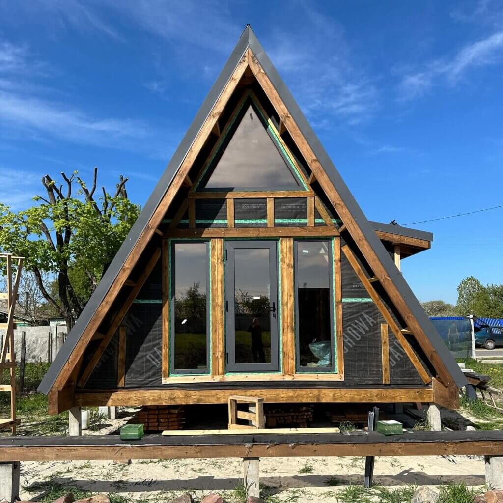 панорманое теплое остекление каркасника а-фрейм в рб беларусь гомель минск фасад